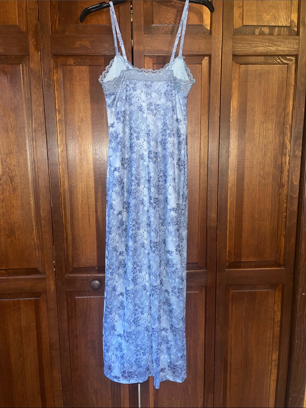 No Boundaries Blue Floral Lace-Trim Long Dress - Picture 6 of 7